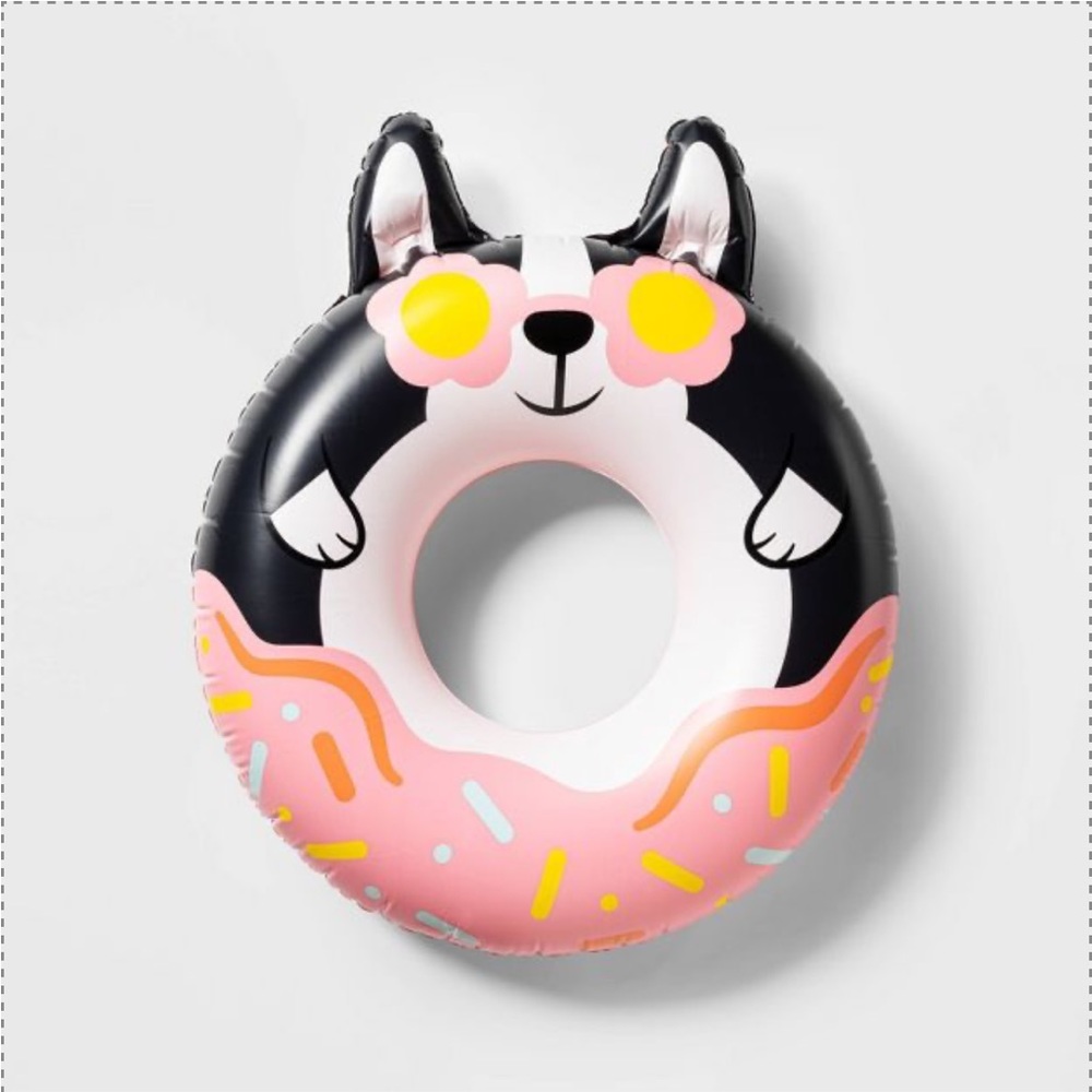 New inflatable pool tube doggy donuts